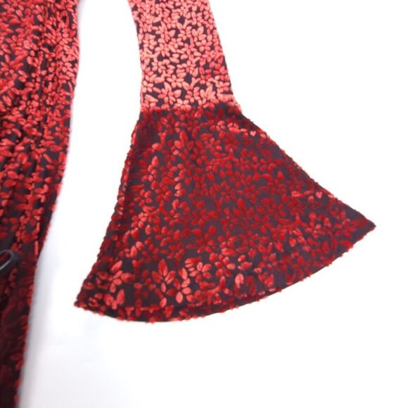 NEW C/Meo Breakthrough Red Velvet Whimsigoth Bell Sleeve Faux Wrap Mini Dress XS - Picture 5 of 8